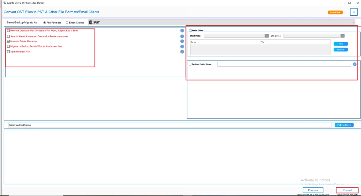 Finally, apply additional filters and press the Convert button to initiate the process.
