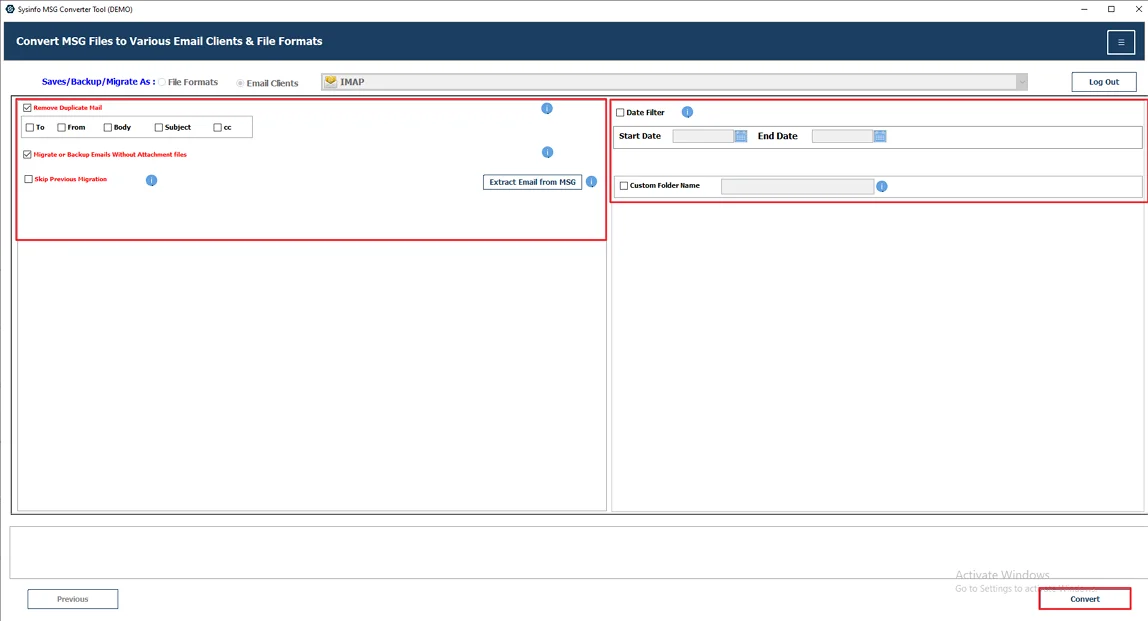 At the end, apply filters if needed and click the Convert button.