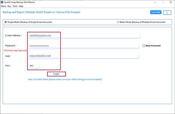 Then, enter your Virgin Media login details or add users through a CSV file in batch mode.