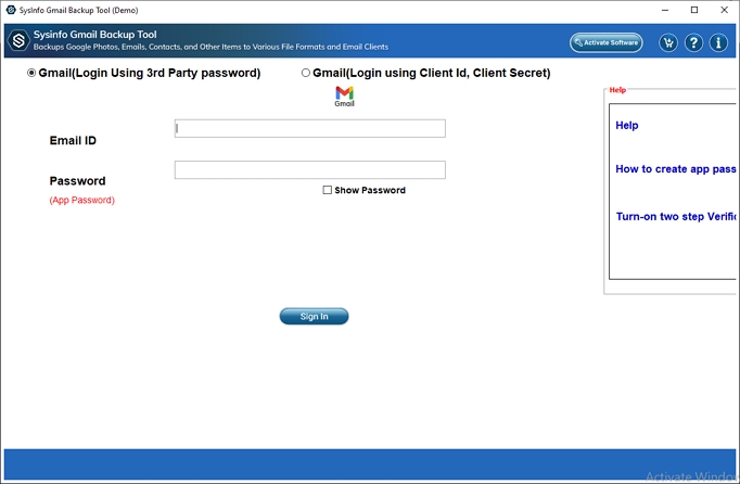 Download and launch MailConverterTools Gmail Backup Tool.