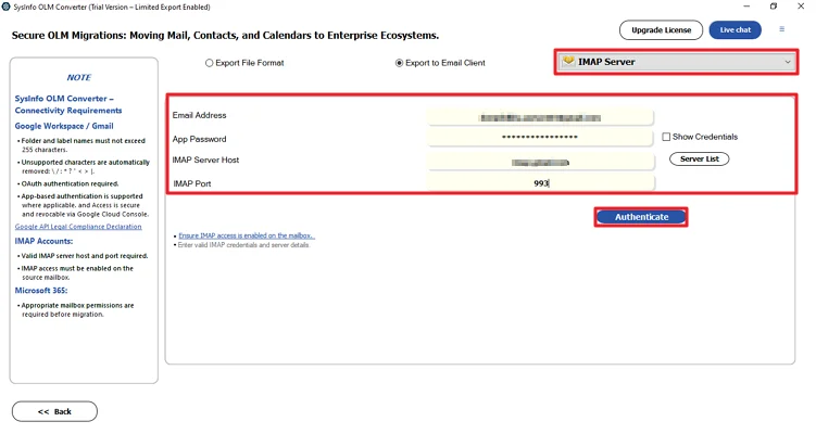 Import OLM to ProtonMail
