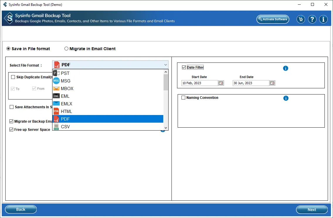 Convert Gmail to Excel