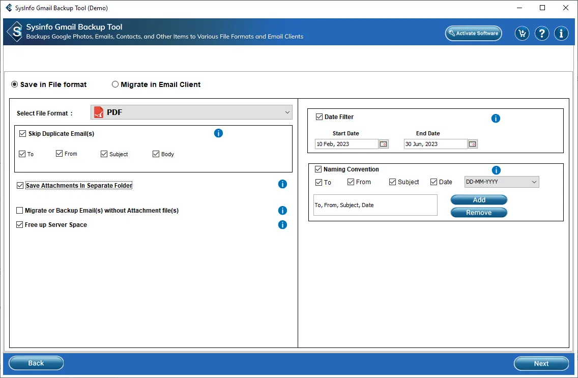 Convert Gmail to Excel