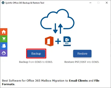 Firstly, download the tool and click Backup.
