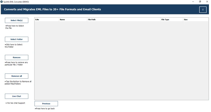 Download the EML File Converter Tool.