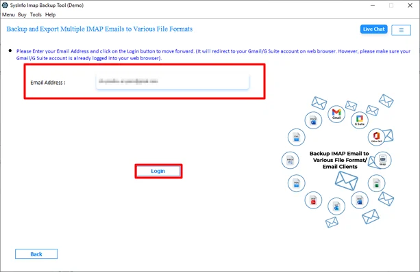 Further, log in with your Gmail credentials.