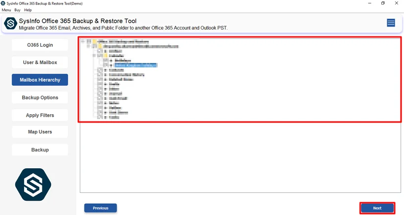 Then, expand folders and select files to export and hit Next.