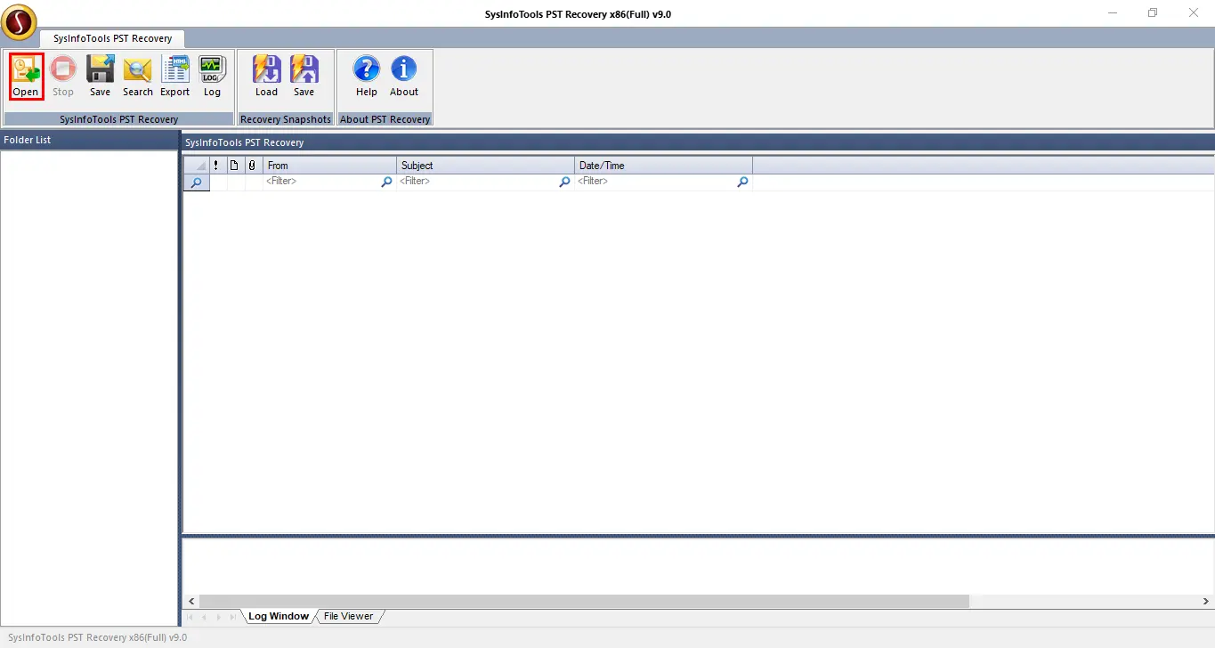 screenshot of Outlook PST Recovery