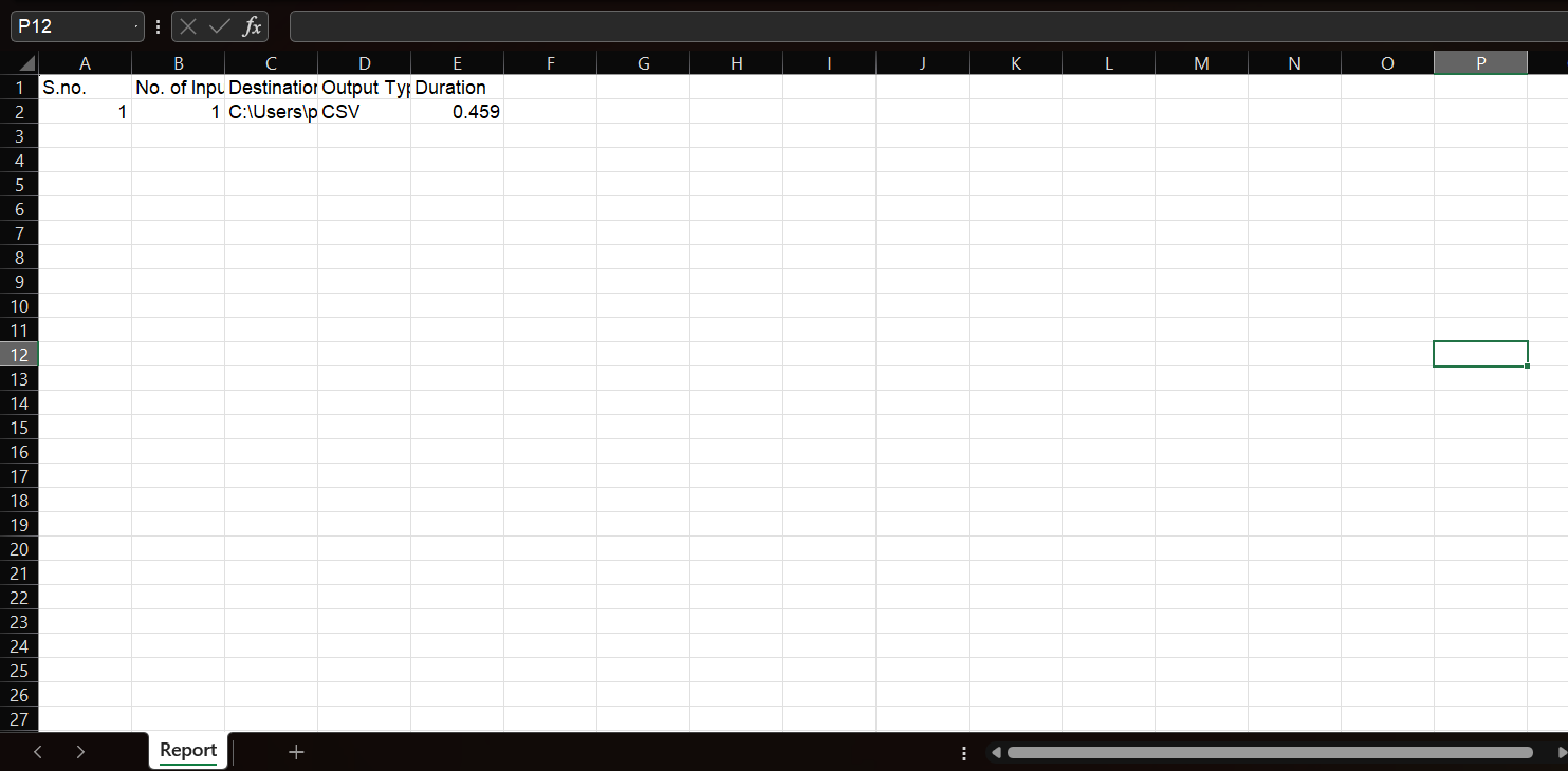 screenshot of VCF to CSV Converter
